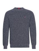 GANT D2. Twisted Cotton C-Neck Marinblå