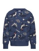 Lindex Sweater Dino Aop Blå