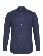 Selected Homme Slhslim-Dan Aop Shirt Ls O Marinblå