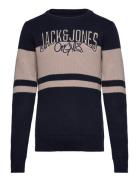 Jack & J S Jortribeca Block Knit Crew Neck Jnr Multi/patterned