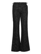 Ganni Stretch Jacquard Flared Pants Svart