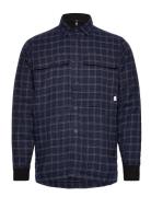 Kronstadt Ramon Flannel Check 07 Quilted Overshirt Marinblå