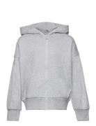 Lindex Sweatshirt Hoodie W Zip Solid Grå