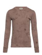 Lindex Top Merino Wool Aop Brun