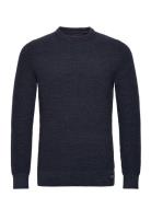 Superdry Textured Crew Knit Jumper Marinblå