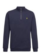 Lyle & Scott Junior 1/4 Zip Lb Funnel Neck Marinblå