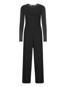 ONLY Onlsansa L/S Mesh Mix Jumpsuit Jrs Svart