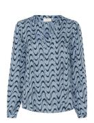 Kaffe Kamira Plain Weave Shirt Printed Blå