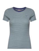 LEVI´S Women Ss Rib Baby Tee Epic Stripe Co Blå