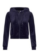 Gina Tricot Velour Hoodie Blå