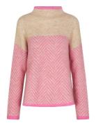 Second Female Herrin Knit Stripe T-Neck Rosa