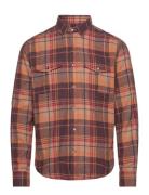 Oscar Jacobson Straight Fit Bd Plaid Twill Röd