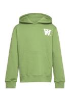 Wood Wood Izzy Kids Aa Moss Hoodie Grön