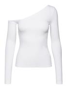 Calvin Klein Cotton Modal Off Shoulder Ls Top Vit