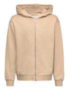 Calvin Klein Inst. Logo Relaxed Zip-Through Beige