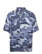 Tommy Jeans Tjm Ao Hawaiian Camp Shirt Ext Blå