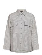 Gina Tricot Over D Striped Shirt Vit