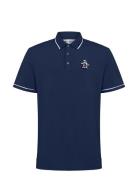 Original Penguin Golf Heritage Piped Polo With Over D Logo Marinblå