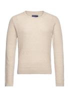 GANT Cotton Linen Texture C-Neck Kräm