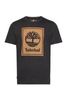 Timberland Stack Logo Short Sleeve Tee Black/Wheat Boot Svart