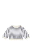 Mango Striped Cotton-Blend Sweatshirt Blå