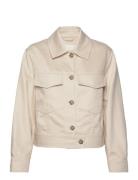 GANT Cropped Linen Blend Jacket Kräm