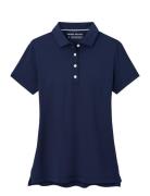 Peter Millar Short Sleeve Button Polo Marinblå