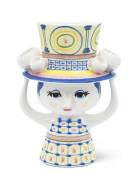 Bjørn Wiinblad Lady With Hat Vase H20.5 Cm Blue Blå