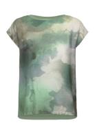 Tamaris Apparel Albony Printed Drop Shoulder Round Neck Tee Grön