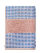 Juna Check Håndklæde 70X140 Cm Soft Pink/Blå Rosa