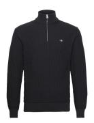 GANT Cotton Texture Halfzip Svart