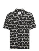 Wax London Didcot Ss Shirt Curve Geo Midnight Svart