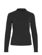 Vila Vilullu Rollneck Rib L/S Top - Noos Svart