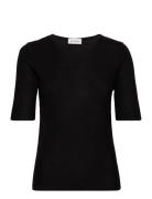 House Of Dagmar Lyocell Rib Tee Svart