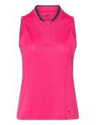 PUMA Golf W Range Sl Pique Top Rosa