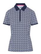 Original Penguin Golf Geo Printed Polo With Mesh Back Insert Marinblå