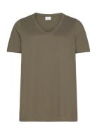 ONLY Carmakoma Carbonnie Life S/S V-Neck A-Shape Tee Grön