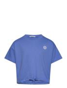 Tom Tailor Cropped T-Shirt With Badge Blå