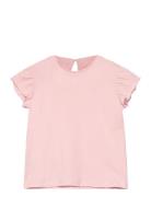 Mango Frills Cotton T-Shirt Rosa