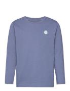 Knowledge Cotton Apparel Regular Fit Badge Long Sleeved - Go Blå