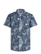 Tommy Hilfiger W-Diffused Foliage Prt Shirt S/S Marinblå