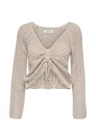 ONLY Onlnola Life Ls Ruching Pullover Knt Nca Beige