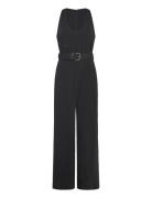 Mango Belt Long Jumpsuit Svart