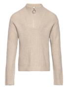 Name It Nkftimulle Ls Short Half Zip Knit Beige