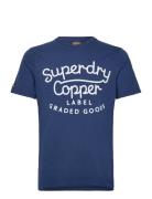 Superdry Copper Label Script Tee Blå