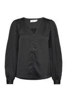 Vila Viellette V-Neck L/S Shirt/Su - Svart