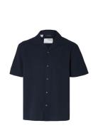Selected Homme Slhrelaxsun Shirt Ss Resort Marinblå