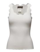 Rosemunde Rwbabette Silk Sl U-Neck Long Lace Kräm