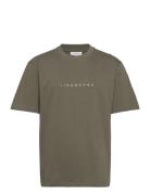 Lindbergh Over D Embroidery Tee S/S Grön