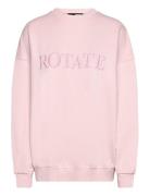 ROTATE Birger Christensen Sweat Logo Crewneck Rosa